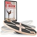 NAJATO Sports Balance Board – Wackelbrett mit rutschfestem Standfuß – Gleichgewichtstrainer mit Handgriffen für mehr Übungsmöglichkeiten – Balance Board Holz