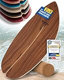 WAHU Board - Balance Board Fortgeschritten mit einzigartigem Rocker Shape inkl. Rolle - Surf Balance Board (100% Holz) | Balance Board Holz | 100% Spaß garantiert