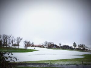 Golfing in the snow
