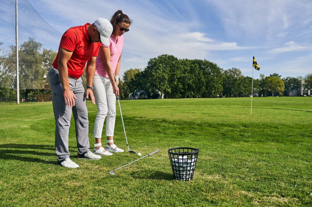 Auch ein Golfschläger kann als Alignment Stick genutzt werden